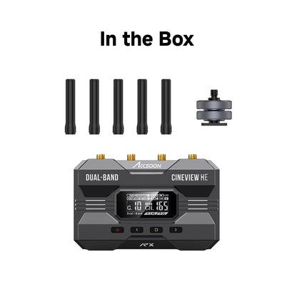 Accsoon CineView HE Receiver Wireless Receiver HDMI Dual-Band 2.4GHz 5GHz 1200ft/350m 0.06s HD Camera Control IOS Android for Tik-Tok YouTube Live Streaming (CineView HE Receiver only)