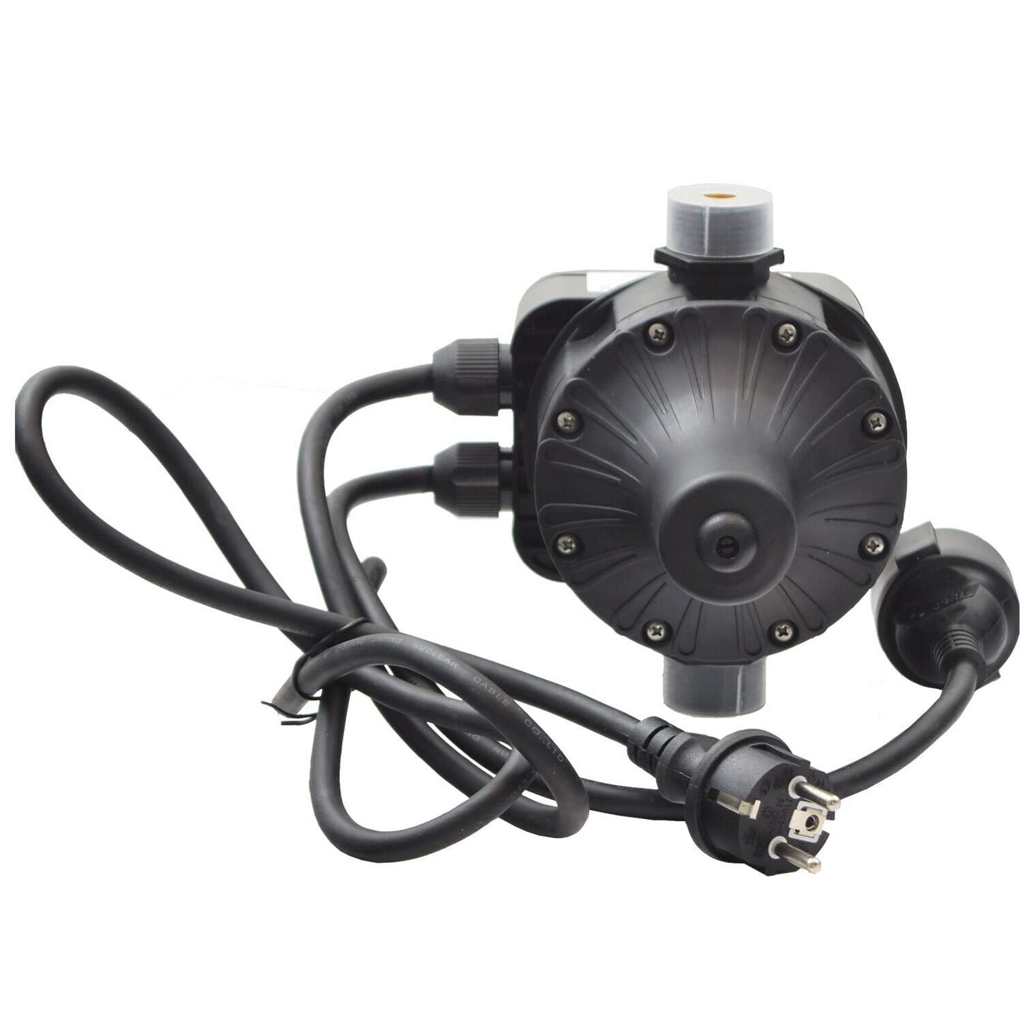 Agora-Tec® Pump control pressure switch flow monitor DWv-18-LCD wired (adjustable on/off pressure) with dry run protection, overpressure monitoring, leakage indication.