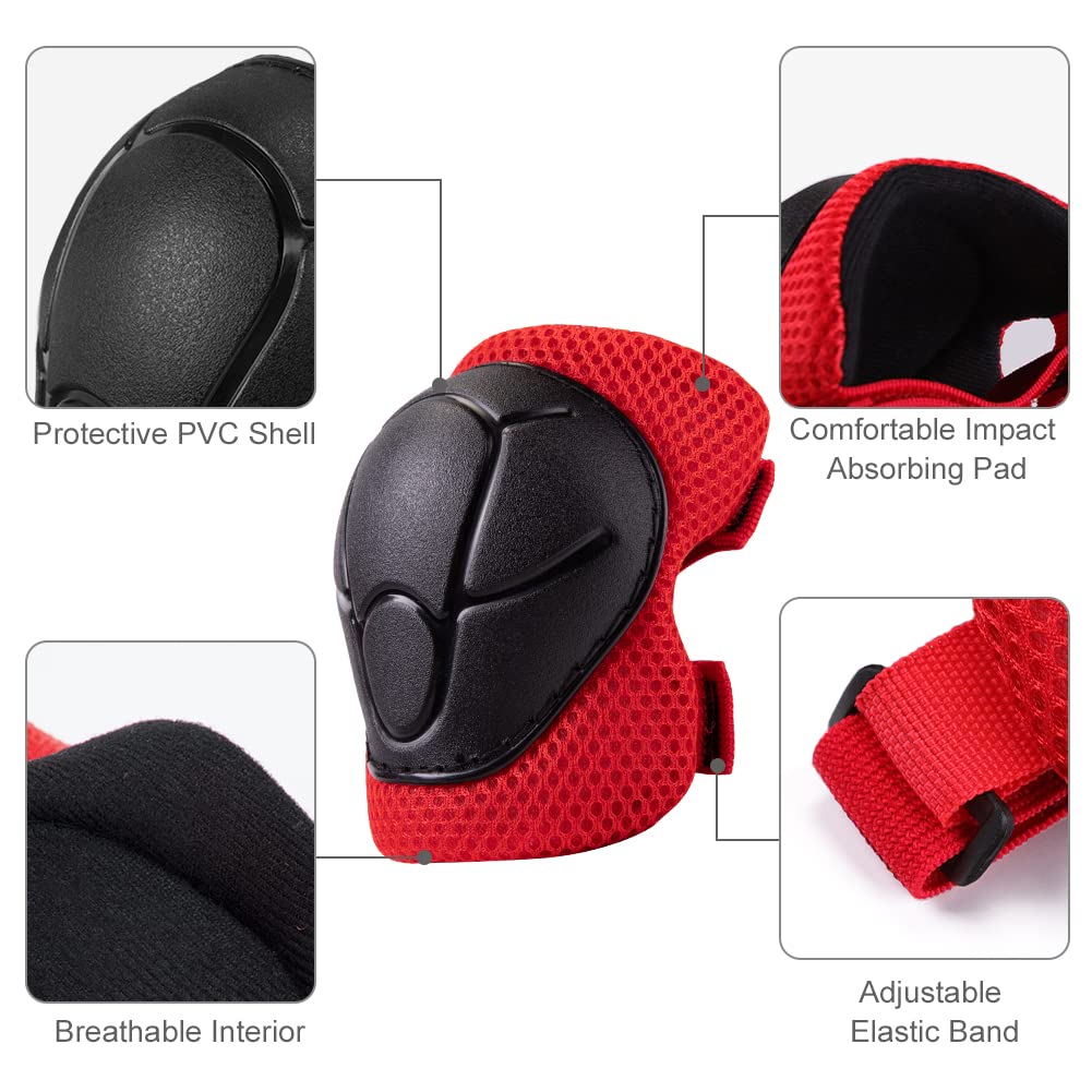 Skateboard helmet & knee pads set for 2-6 year old boys & girls | Lightweight micro shell kids helmet & knee pads for balance bike, skateboard, motorcycle sport...
