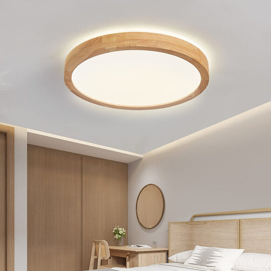 Bearolc LED Ceiling Light Wood, 360° Glow Φ30cm Ceiling Lamp Living Room, 24W 4500K Neutral White Ceiling Light Round Lamp for Bedroom/Office/Kitchen/Children's Room/Hallway/Balcony