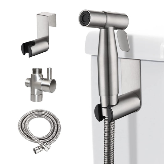 [DELETE] Bidet wall spray kit for toilet, hand sprayer WC attachment stainless steel for pet bath/personal hygiene/bathroom (silver)