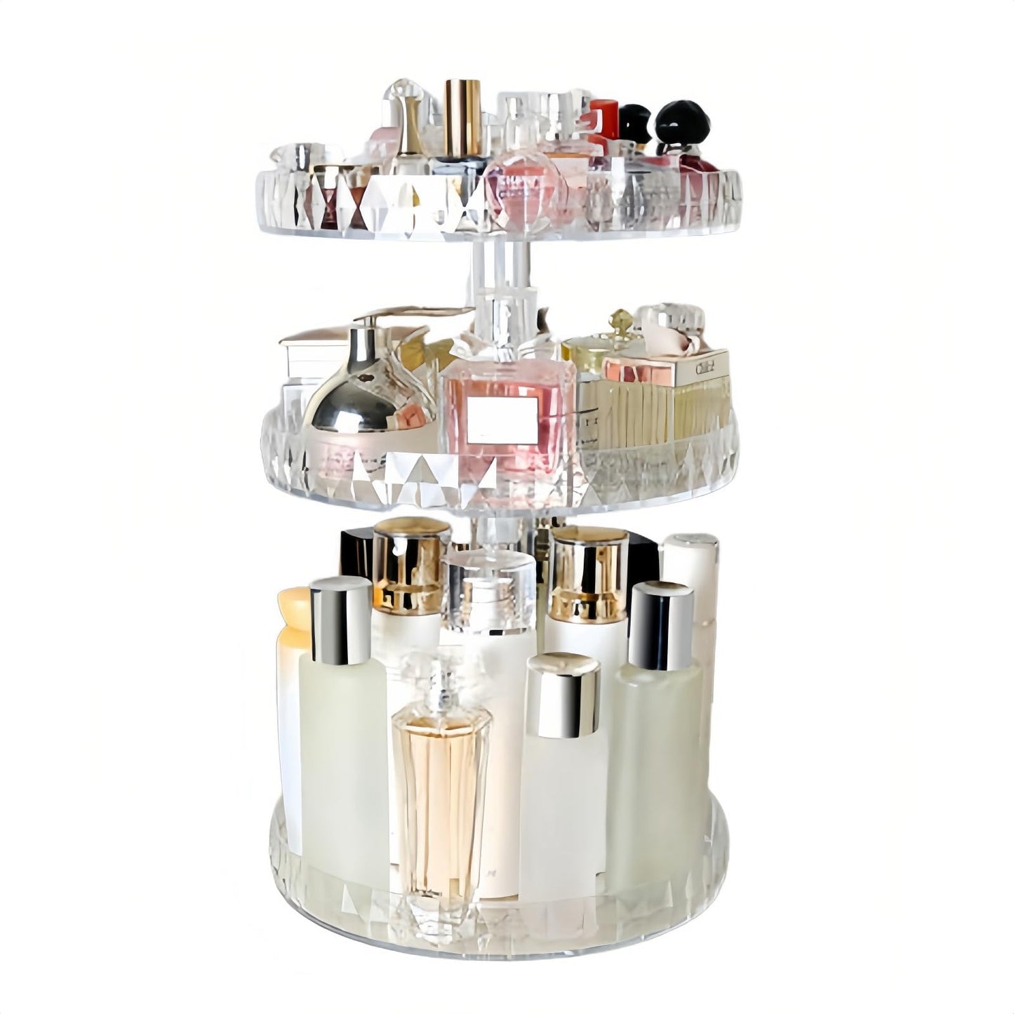 SLHEQING Makeup Organizer, 360 Degree Rotating Cosmetic Organizer, Multifunctional Makeup Organizer Bathroom Skincare Organizer Acrylic Vanity Organizer