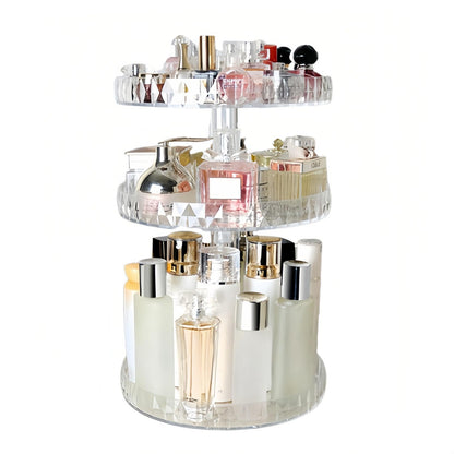 SLHEQING Makeup Organizer, 360 Degree Rotating Cosmetic Organizer, Multifunctional Makeup Organizer Bathroom Skincare Organizer Acrylic Vanity Organizer