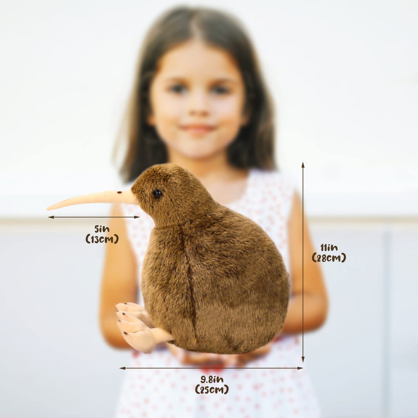 Kiwi bird plush toy, cuddly toy, furry kiwi plush doll, soft, fluffy like a real bird, huggable toy - gift for any age and occasion, one size fits all, al-01-1