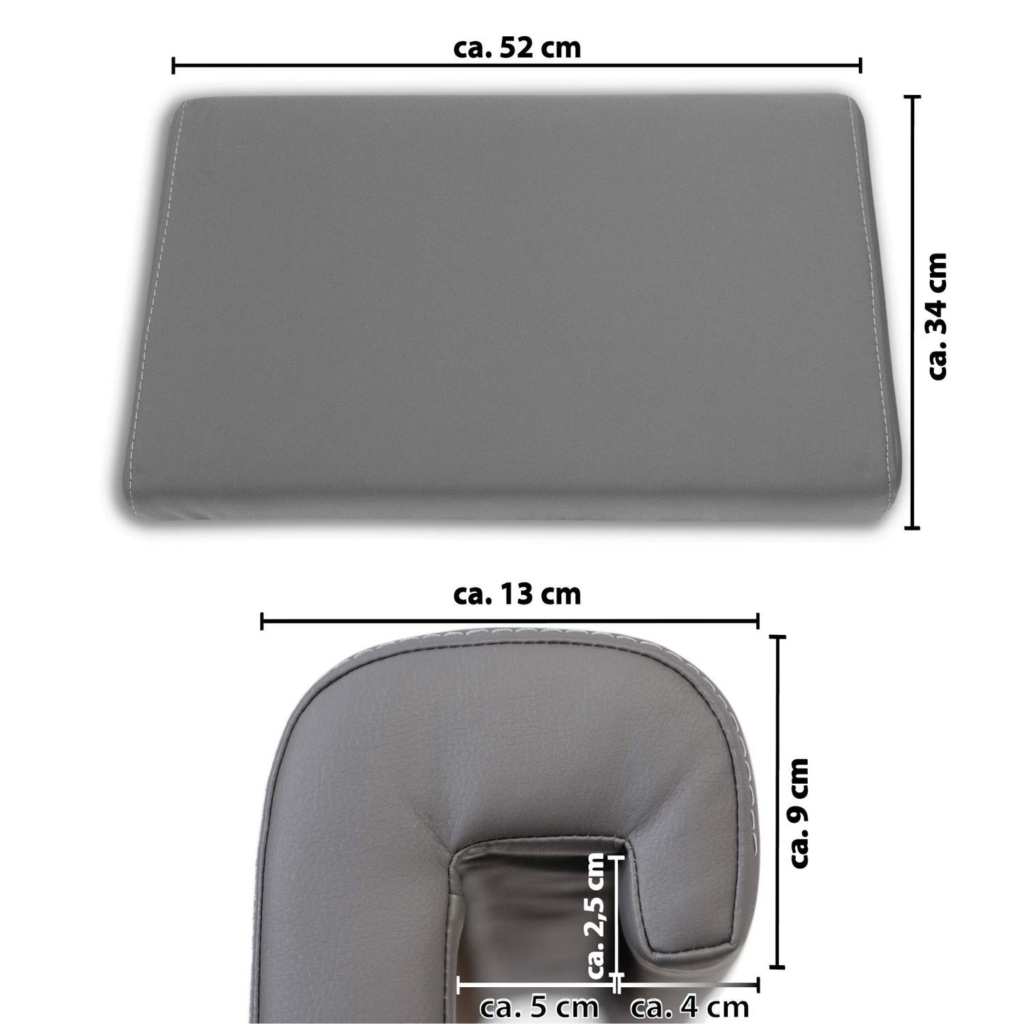 Bubema cushioned headboard pillows, set of 2, suitable for many common beds, color: black