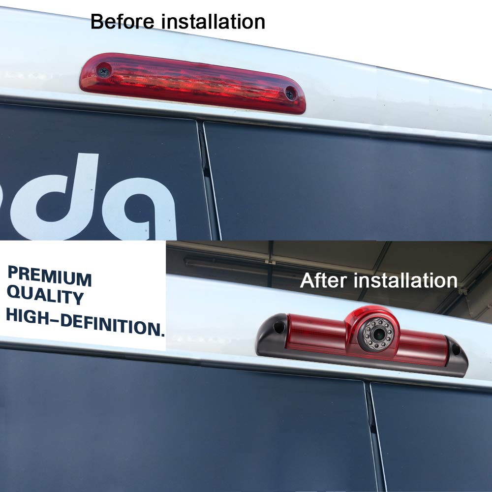 Car Roof Top Mount Brake Light Camera Brake Light Reverse Camera for FIAT Ducato/Peugeot Boxer/Citroen Jumper/Dodge+7" Inch DVD Monitor TFT Screen Truck Car LCD Display