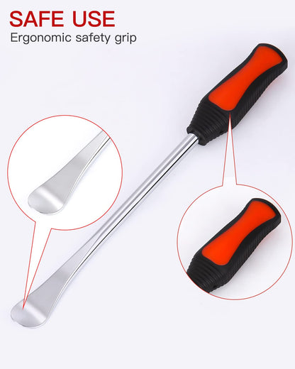JOFLVA Tire Lever, 15" Tire Mounting Lever, Motorcycle Mounting Lever, Tire Iron, Tire Lever Tool Spoon Kit, Mounting Lever Tool Kit, Wheel Rim Protectors Tool Kit, for Motorcycle and Bicycle.