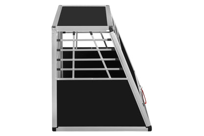 Alpuna dog crate N37 > 70x99x75.5cm with emergency exit, silver, transport box for dogs, dimensions: 70 x 99 x 75.5 cm.