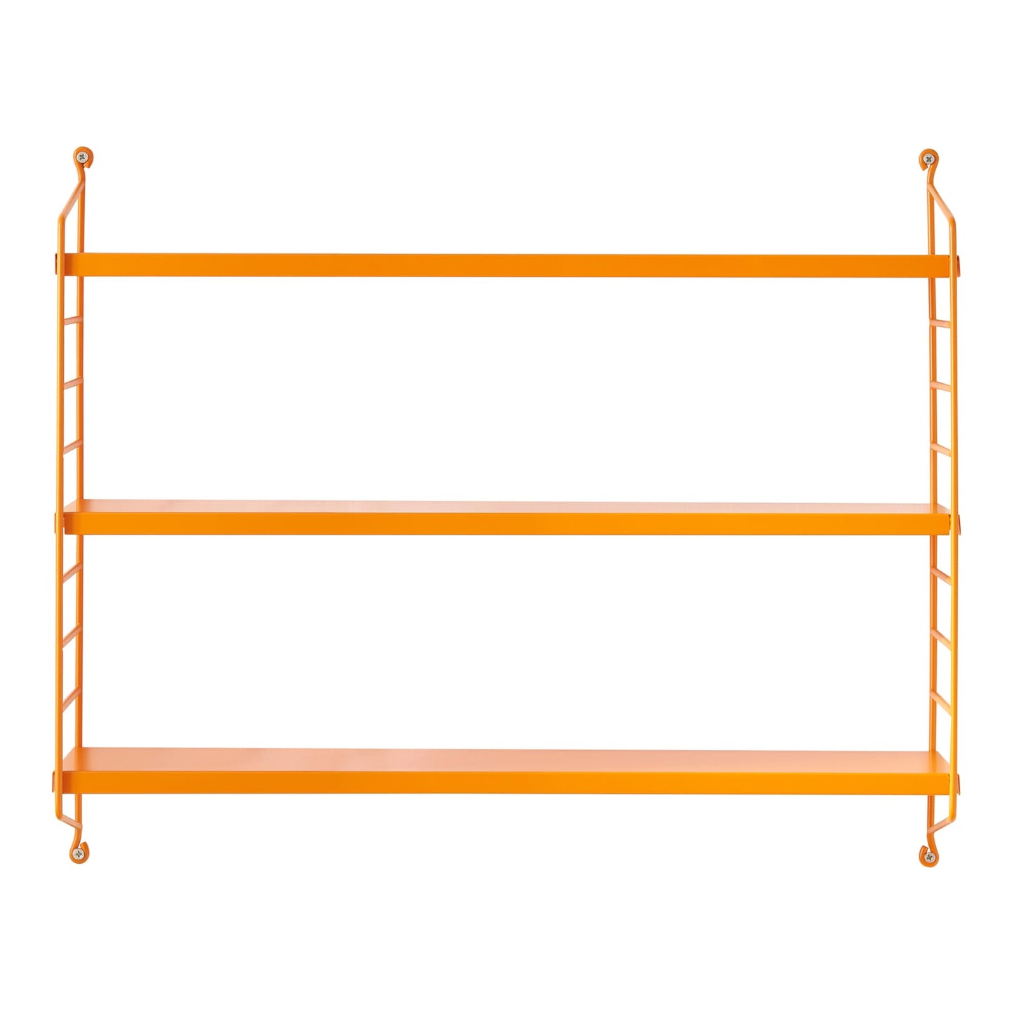 [en.casa] Modular wall shelf Strängnäs metal shelf orange hanging shelf with 3 shelves bathroom shelf kitchen wall shelf wall shelf living room