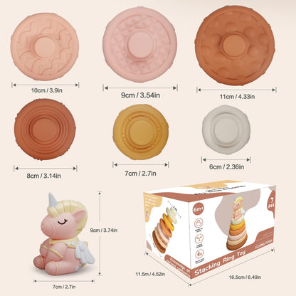 Because of baby toys for 6 to 12 months, Montessori toys for babies, sensory baby toys, 6 in 1 motor skills toys, stacking toys with blocks and rings, matching eggs.
