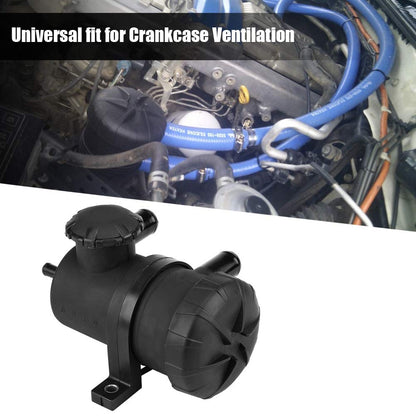 Reminnbor Universal Oil Air Separator 3931030955 - Oil sump made of ABS plastic and stainless steel - Black-silver - Universal for vehicles with motor oil