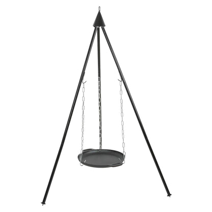 Mayer Barbecue BRENNA Swivel Grill Set, Dutch Oven Set with Tripod Stand, Dutch Oven 5.5 l, Cast Iron Pan, Stainless Steel Grill Grate & Coaster