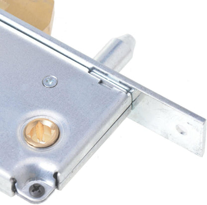 Aqbau® set hook lock with lock box 72/30 for sliding door mortise lock sliding door lock sliding door latch sliding gate latch garden gate entrance gate metal galvanized lever lock