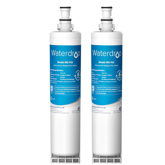 2X Waterdrop 4396508 refrigerator water filter, compatible with Whirlpool 4396508 4396510 Maytag KitchenAid Hotpoint SBS002, SBS003, SBS004, SBS200, S20BRS, EDR5RXD1, 461950271171, 481281729632, USC009.