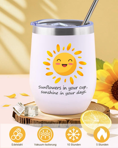 Gifts for women, Sunflower birthday gift for women, 10PCS gift set including insulated cup Valentine's Day Mother's Day Christmas gift ideas Mom, sister, girlfriend