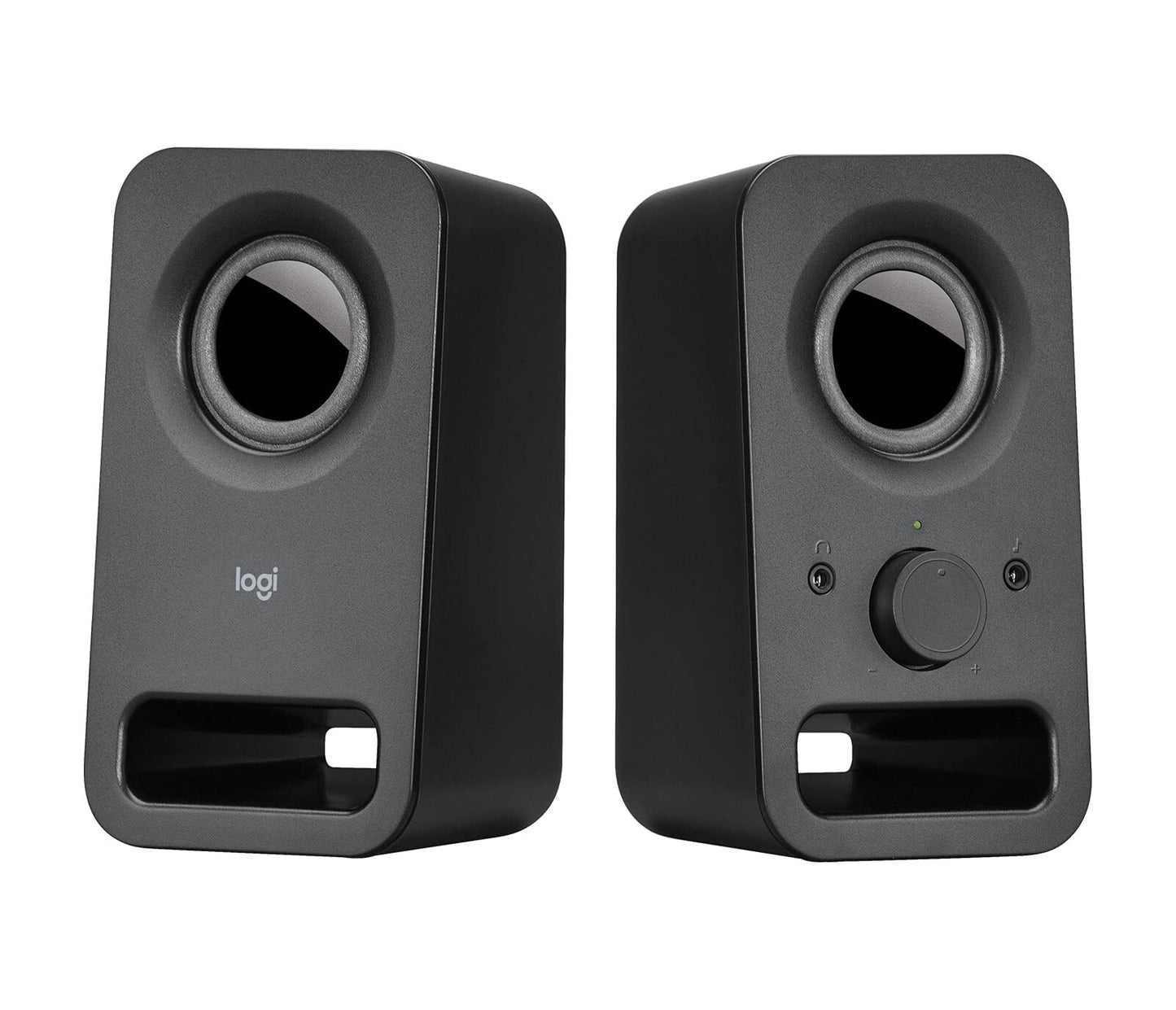 Logitech Z150 PC Speakers, Stereo Sound, 2 speakers, 6 watts peak power, 3.5mm input, control on the right speaker, headphone jack, EU plug, for PC/TV/phone/tablet - Black
