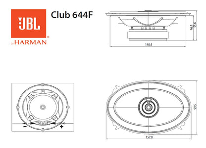 JBL Club Gen3 644F 4x6'' (10x15cm) Speaker Set Coaxial, Black