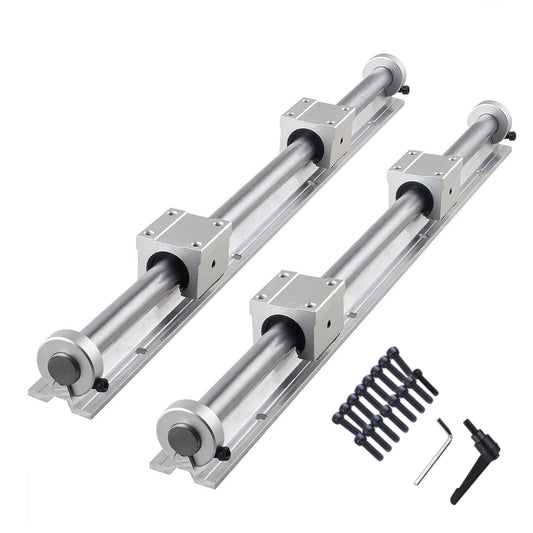 CNCYEAH 2 pieces Linear Guide SBR12-400mm Linear Guide Rail + 4 pieces SBR12UU bearing blocks + 4 pieces 12mm Fixed Ring for 3D printer and CNC Machin