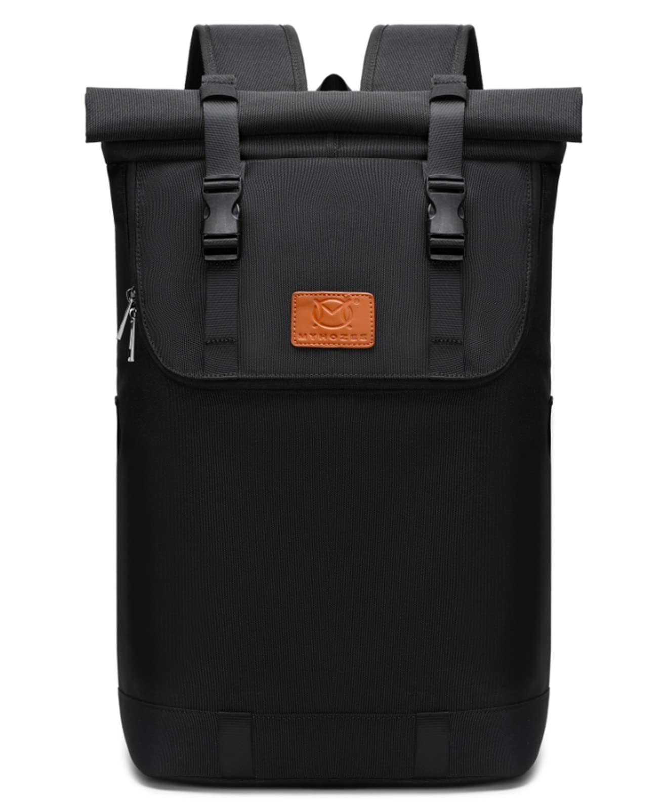 Myhozee Backpack Men Women Water-Resistant Laptop Backpack, Theft-Proof Roll Top Backpacks Daypacks, School Backpack Daypack Trekking Backpacks for Leisure Job Outdoor-Black