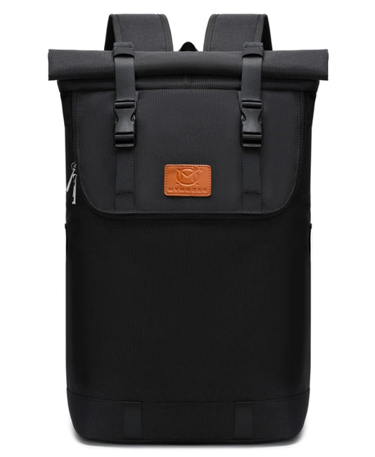 Myhozee Backpack Men Women Water-Resistant Laptop Backpack, Theft-Proof Roll Top Backpacks Daypacks, School Backpack Daypack Trekking Backpacks for Leisure Job Outdoor-Black