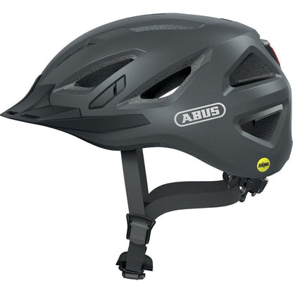 ABUS Urban-I 3.0 MIPS city helmet with rear light, visor, and magnetic closure for urban cycling - for men and women - Grey Matte, L, L (56-61 cm)