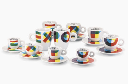 Illy espresso cups Cappuccino Decorate Expo Milano 2015, ceramic, multicolor, set of 4