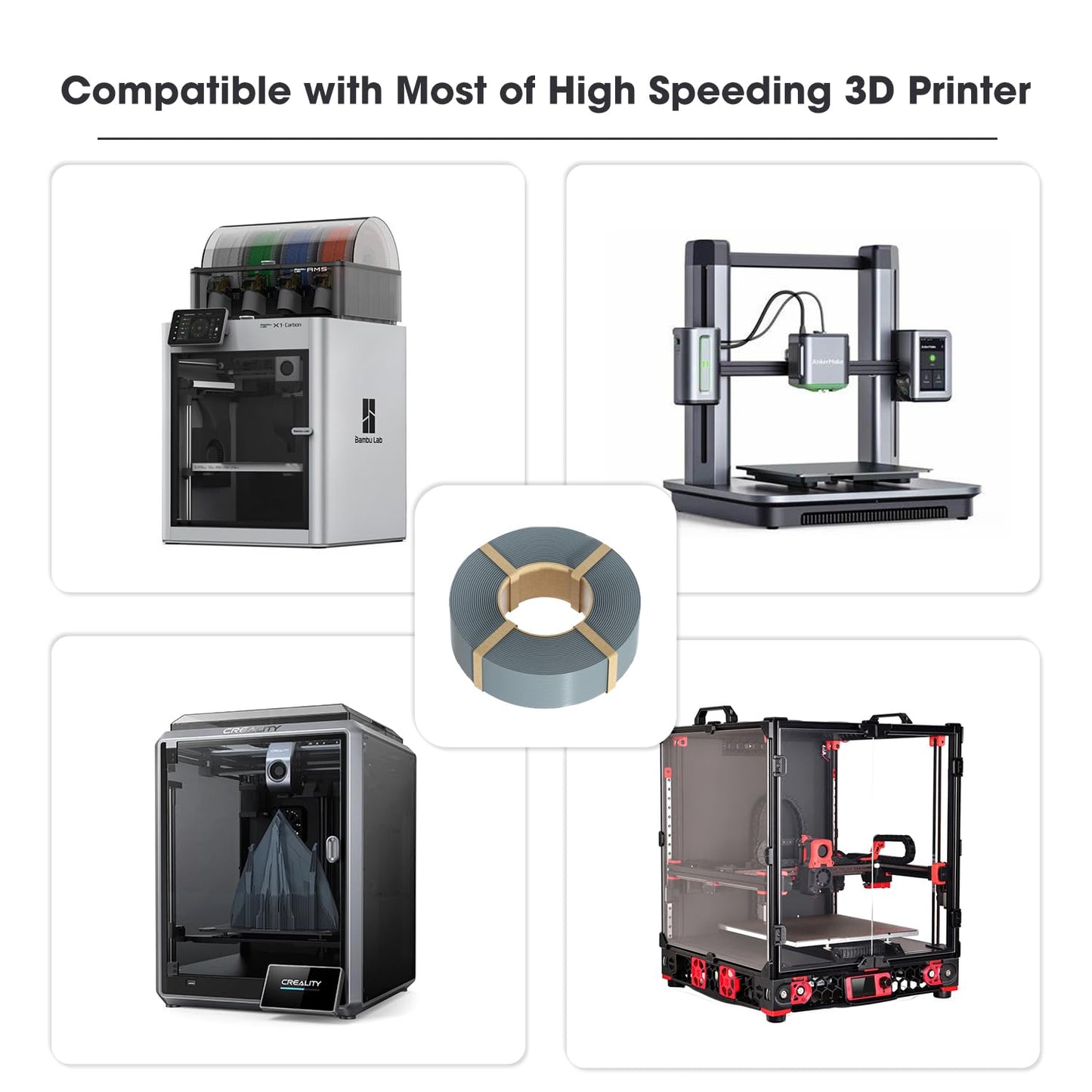 eSUN PLA+ Refill Filament 1.75mm, Spoolless PLA Plus Refill Filament, Accuracy +/- 0.03mm, 1KG (2.2 LBS) for 3D Printers, Flame Red