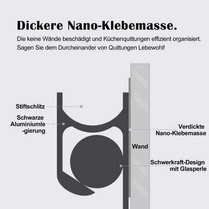 2 pieces of ticket holder, receipt holder for restaurant, fridge, no drilling order holder for walls, home, kitchen, office, cafes, pubs, bars (black, 40 cm, 2Pcs)