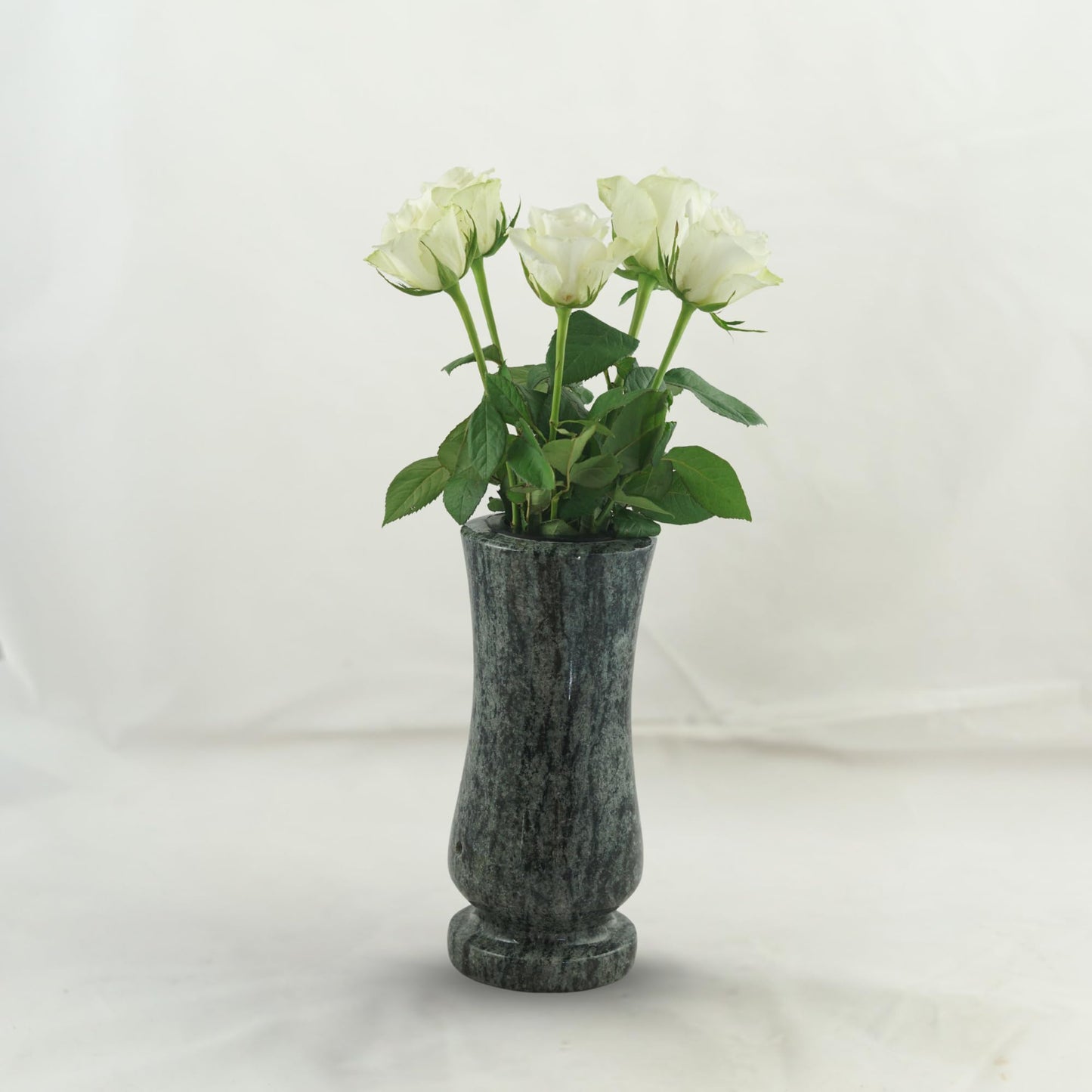 design graveside vase Waist-medium Orion in polished Orion, blue-gray-black-red-brown - 25x12 cm, slim-cylindrical, high-gloss polished