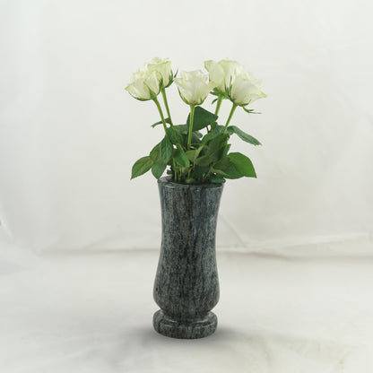 design graveside vase Waist-medium Orion in polished Orion, blue-gray-black-red-brown - 25x12 cm, slim-cylindrical, high-gloss polished