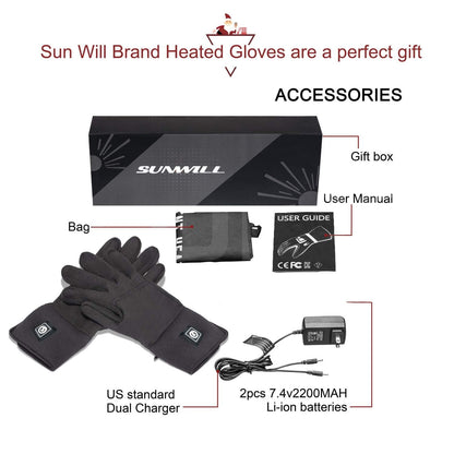 Electric heated gloves for men and women, rechargeable heated winter gloves for outdoor biking, motorcycling, skiing, snowboarding, and hunting.