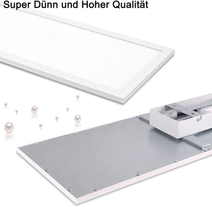 Dimmable LED ceiling light panel 100x25 cm with remote control, 28W rectangular ceiling panel with strong brightness light, 2700K - 6500K warm white cool white daylight ceiling lamp for office workshop living room