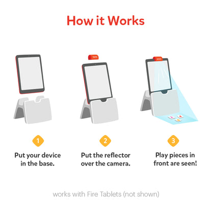Osmo - Genius Starter Kit for Fire Tablet - 5 interactive learning games - Ages 6-10 - Math, spelling, art, creativity, and physics