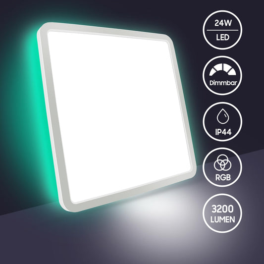 CheDux Alexa Smart Ceiling Light, 24W 3200LM Ceiling Light WiFi Dimmable Ceiling Lamp Colour Changing Controllable via App, Voice Control Compatible with Google Home, for Bathroom, Balcony, Hallway