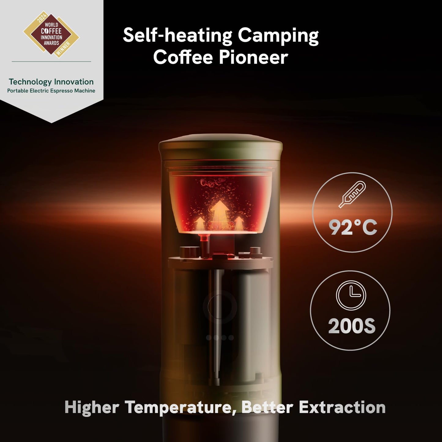 OutIn Nano Portable Espresso Machine with Battery, ideal for on-the-go or camping, coffee maker to go, with electric self-heating via USB-C, 2 in 1 for ground coffee and Nespresso capsules.