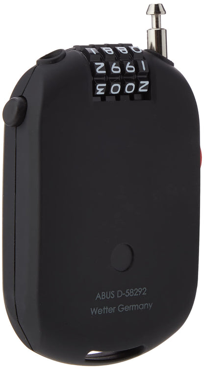 ABUS Special Lock Combiflex 2503/120 - Suitable for securing luggage, skis, helmets - 120 cm steel cable - with combination lock - Black
