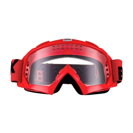 KINGBIKE Motocross Goggles Mtb Goggles Dirt Bike ATV Cross Goggles Safety Tactical Riding Motorcycle Goggles for Men Women Youth (Red-Transparent, Large)