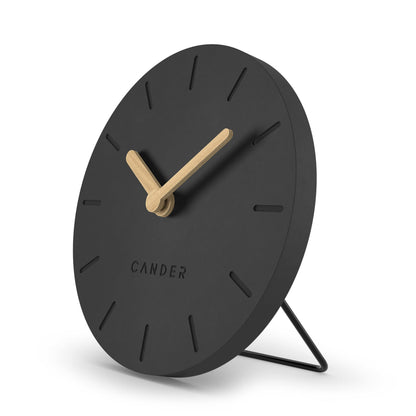 Cander Berlin MNU 2612 S tabletop clock silent without ticking 12 cm analog battery operated vintage modern grey MDF