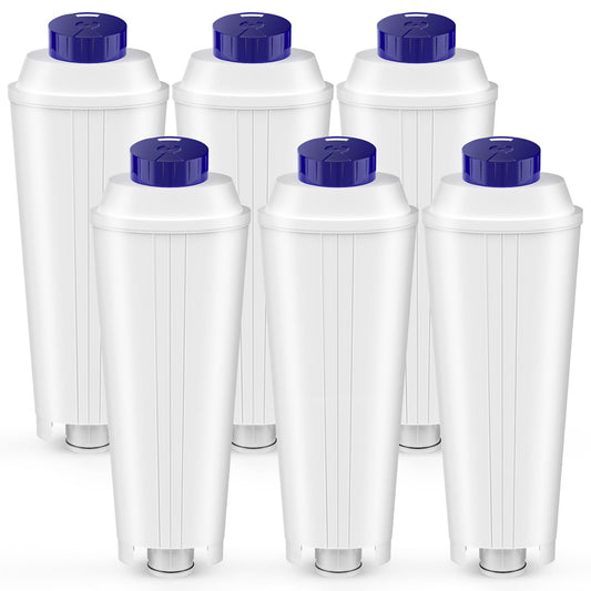 6 pieces of water filters for Delonghi, compatible with Delonghi DLSC002. Water filter cartridges suitable for Delonghi Magnifica S, ECAM, ESAM, ETAM, EPAM, Primadonna coffee machines.