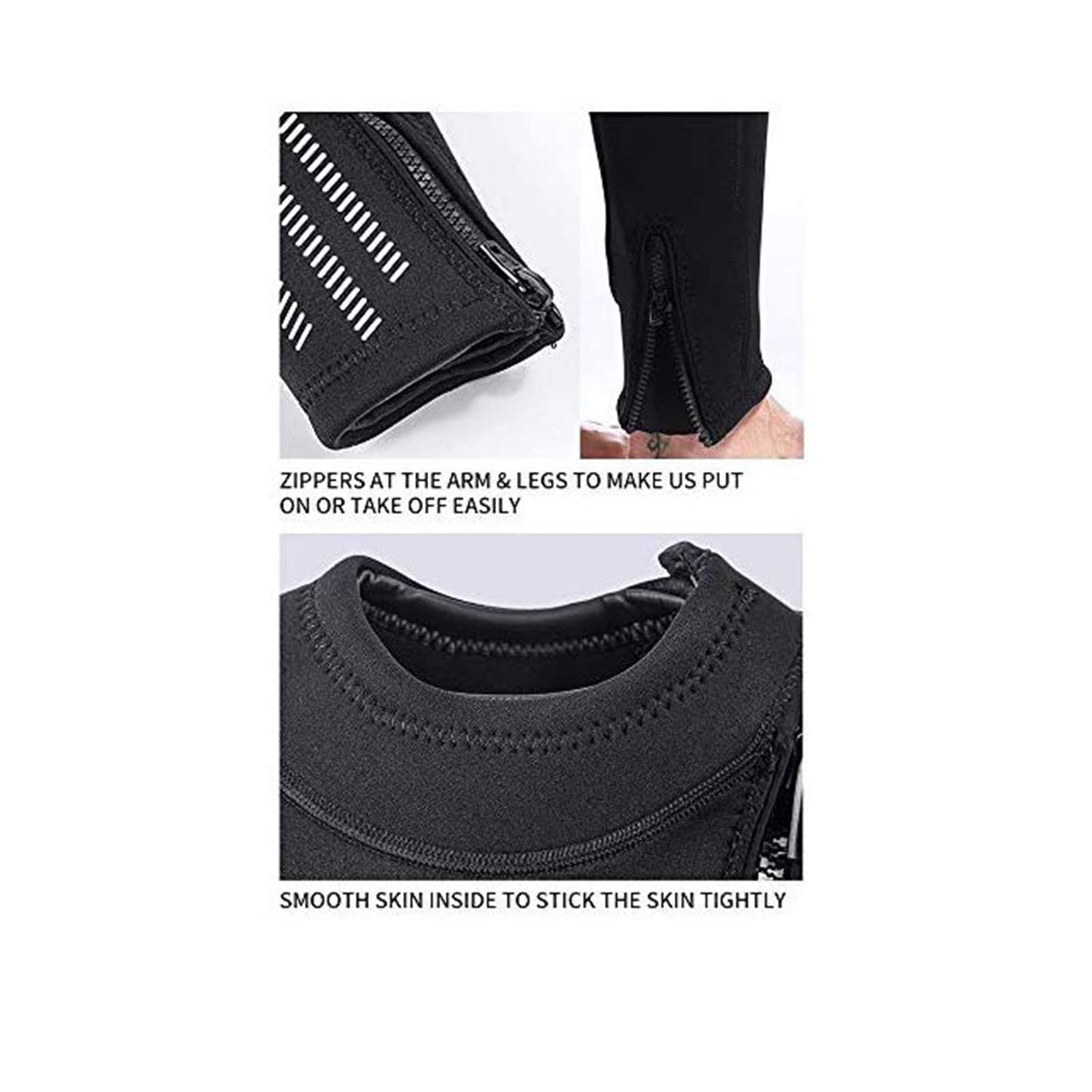 Ultra-stretch 3mm neoprene wetsuit with front zipper, full-body design for men and women. Ideal for snorkeling, diving, swimming, surfing. (Men, L)