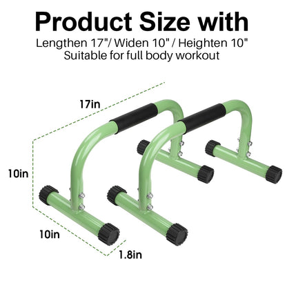KingMile Parallettes, Handstand Bars, Large Push Up & Dip Bars, Non-Slip Push Up Handles, Calisthenics Equipment for Indoor & Outdoor, Suitable for Home Fitness & Push Ups (Green)