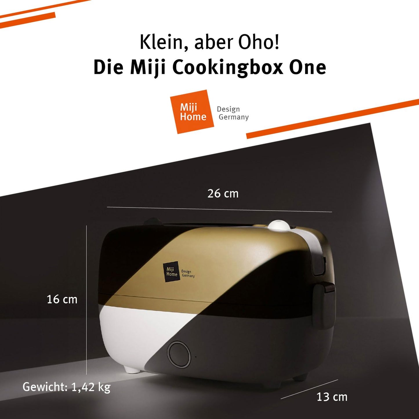 Miji Electric Lunchbox & Mini Camping Cooker 1L | 250W Steamer - quiet, odorless & compact for 1-2 servings