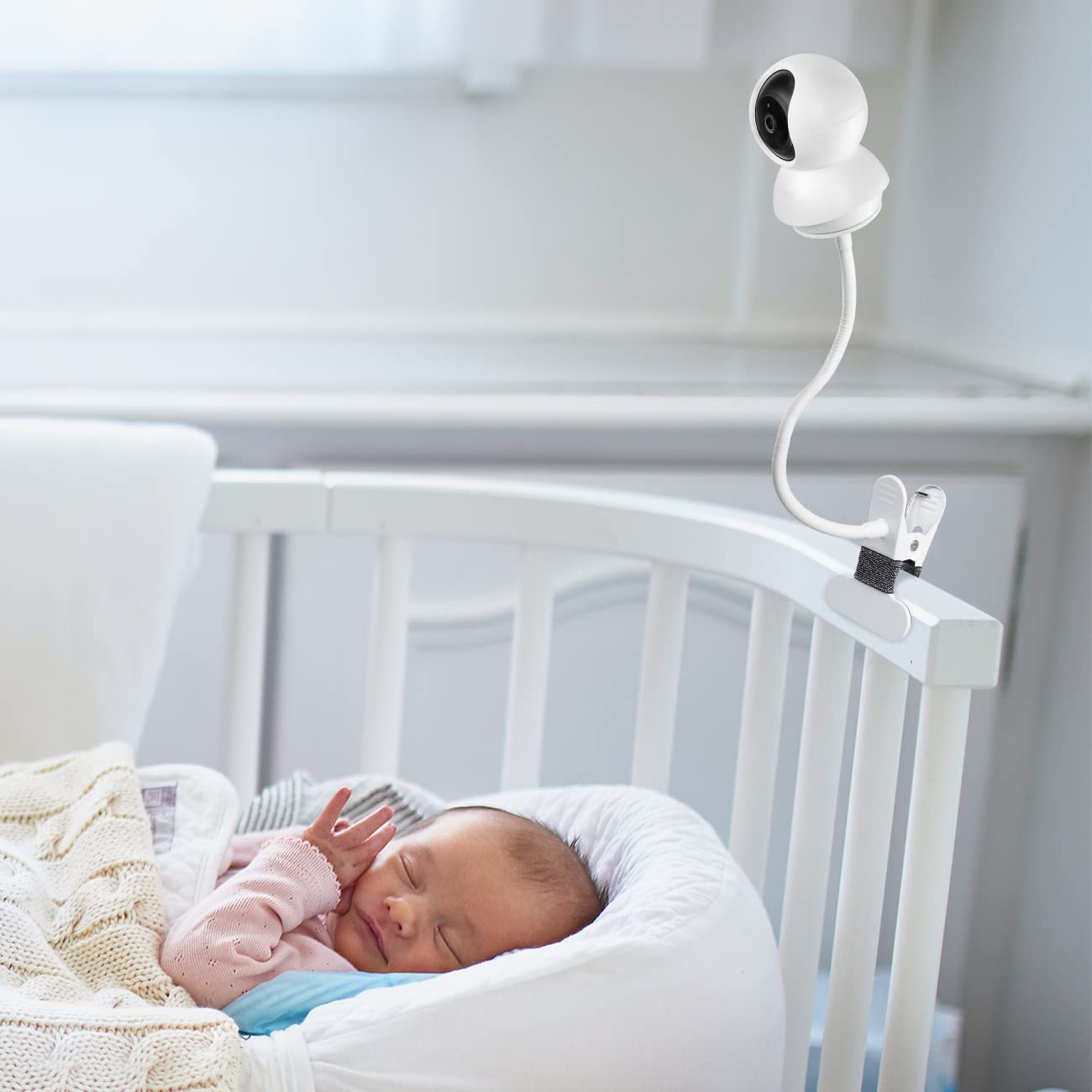 TIUIHU Baby Monitor Clip Mount for TP-Link Tapo C200/C210/C220/C201/C202/C211/C212/C222/C225/C230 WiFi IP Camera (White)