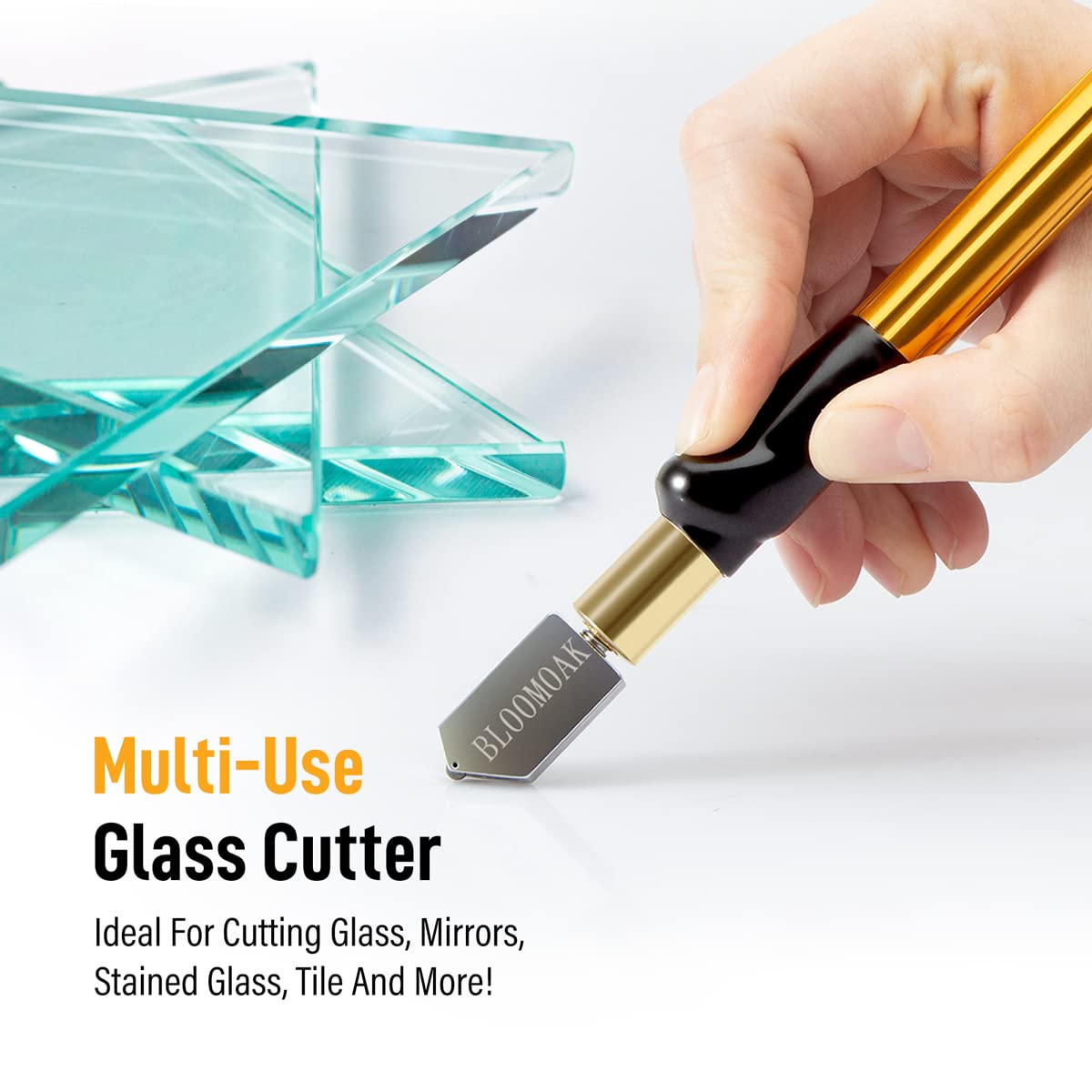 Bloomoak glass circle cutter, heavy-duty adjustable compass type glass circle cutter, diamond glass circle cutter tool set 60cm.