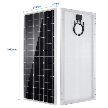 100W 12V Solar Panel Monocrystalline 100 Watt PV Module for 12 Volt Batteries Caravan Motorhome Boat Yacht RV Roof Mounts Off Grid