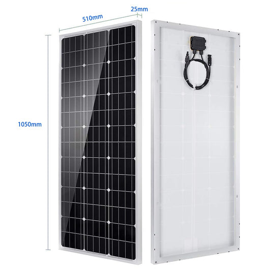 100W 12V Solar Panel Monocrystalline 100 Watt PV Module for 12 Volt Batteries Caravan Motorhome Boat Yacht RV Roof Mounts Off Grid