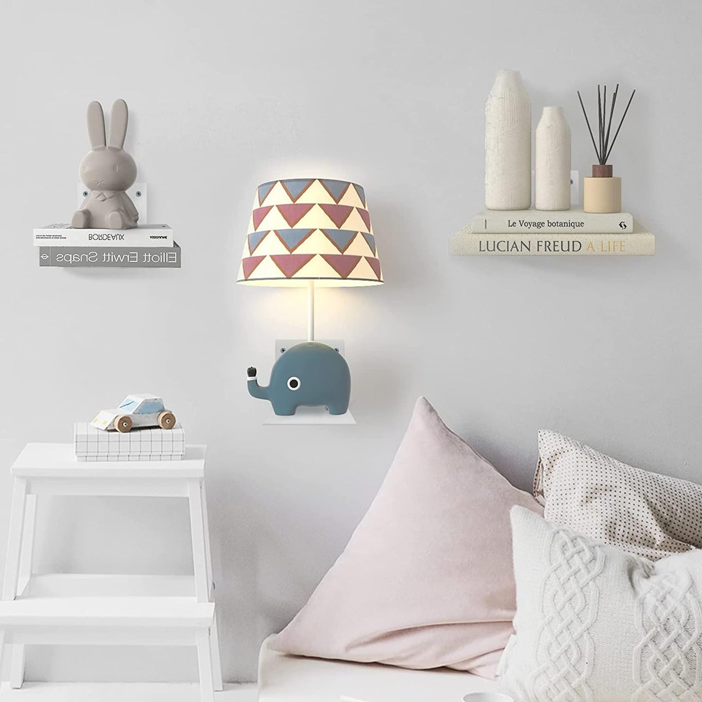SWAWIS 6 Pieces Invisible Bookshelf Mini Floating Bookshelf Metal Bookshelf Wall Floating Bookshelf Invisible Bookshelf Floating Bookshelf for Paperbacks, White