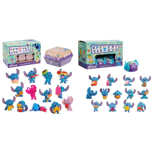 Just Play Disney Stitch Minifigures for Collecting, Surprise Pack & Disney Stitch Feed Me Series, Capsule with Mini Figures, 5 cm tall collectible figures, Kids' toy for ages 3+, 6.35 inches