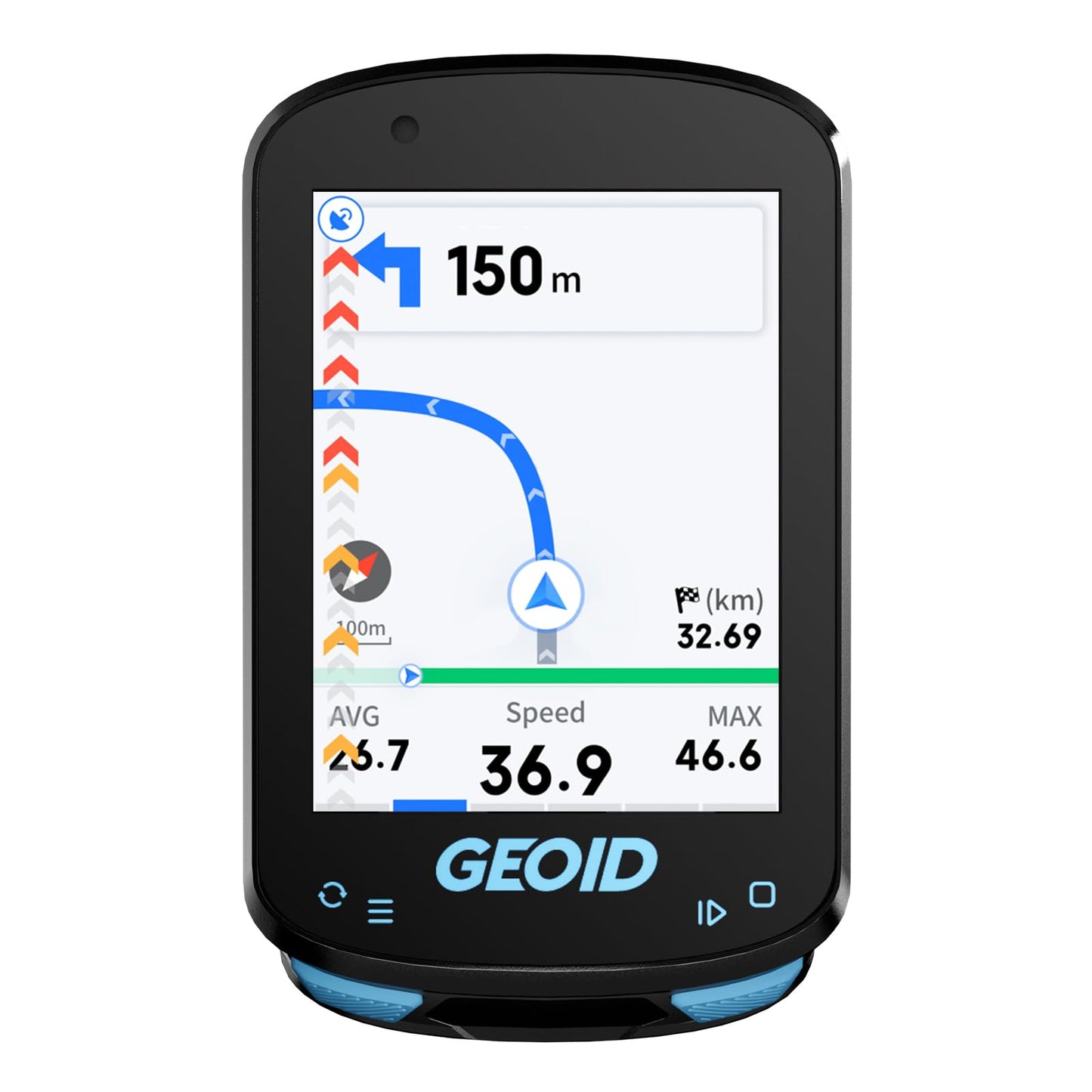 GEOID CC600 GPS bike computer, 2.4-inch color screen, wireless waterproof bike speedometer, route navigation, custom data, multiple languages, WiFi & Bluetooth & ANT+