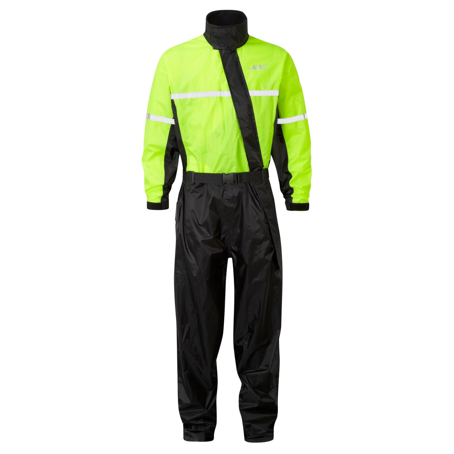JDC Motorcycle Suit - Rain Suit - One Piece - Waterproof Rain Protection - SHIELD - Black Yellow - XL - Medium Length